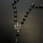 Santa Muerte Rosary / Black wood beads/ Rose scented / Handmade! / FREE SHIPPING!)