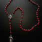 Santa Muerte Rosary / Red wood beads/ Rose scented / Handmade! / FREE SHIPPING!)