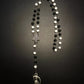 Santa Muerte Rosary / Black & White wood beads/ Rose scented / Handmade! / FREE SHIPPING!)