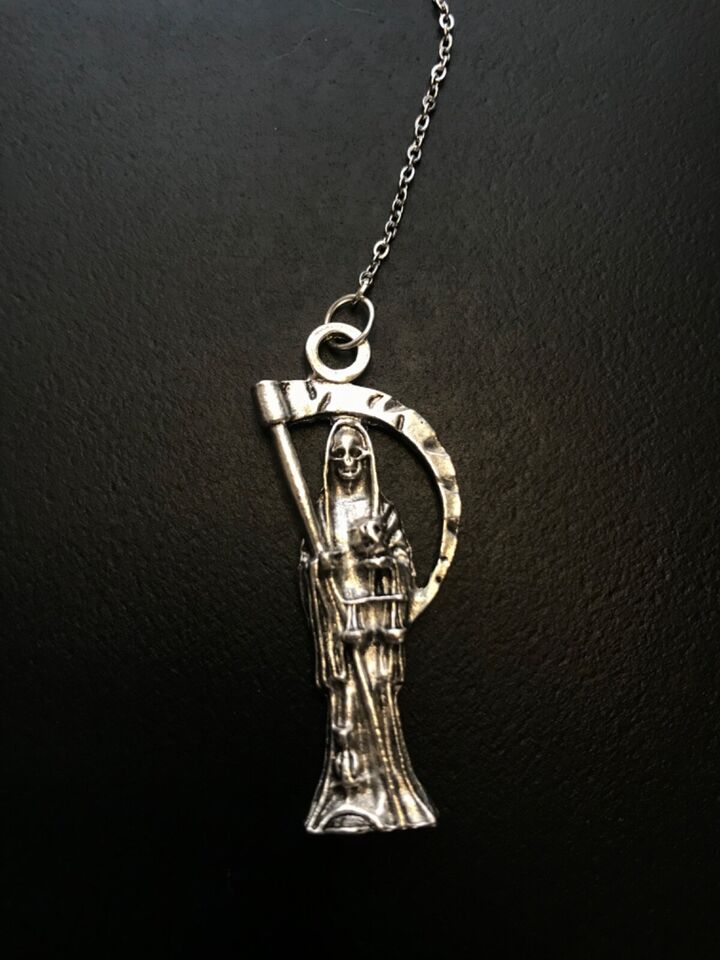 Santa Muerte pendulum Silver 7" inch / Handmade! / FREE SHIPPING!)