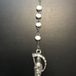 Santa Muerte Rosary / White wood beads/ Rose scented / Handmade! / FREE SHIPPING!