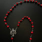 Santa Muerte Rosary / Red wood beads/ Rose scented / Handmade! / FREE SHIPPING!)