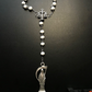 Santa Muerte Rosary / White wood beads/ Rose scented / Handmade! / FREE SHIPPING!