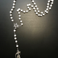 Santa Muerte Rosary / White wood beads/ Rose scented / Handmade! / FREE SHIPPING!