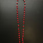 Santa Muerte Rosary / Red wood beads/ Rose scented / Handmade! / FREE SHIPPING!)