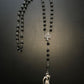 Santa Muerte Rosary / Black wood beads/ Rose scented / Handmade! / FREE SHIPPING!)