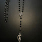 Santa Muerte Rosary / Black wood beads/ Rose scented / Handmade! / FREE SHIPPING!)