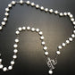 Santa Muerte Rosary / White wood beads/ Rose scented / Handmade! / FREE SHIPPING!