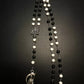 Santa Muerte Rosary / Black & White wood beads/ Rose scented / Handmade! / FREE SHIPPING!)