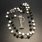 Santa Muerte Rosary / Black & White wood beads/ Rose scented / Handmade! / FREE SHIPPING!)