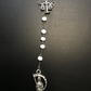 Santa Muerte Rosary / White wood beads/ Rose scented / Handmade! / FREE SHIPPING!