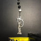 Santa Muerte Rosary / Black & White wood beads/ Rose scented / Handmade! / FREE SHIPPING!)