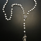 Santa Muerte Rosary / White wood beads/ Rose scented / Handmade! / FREE SHIPPING!